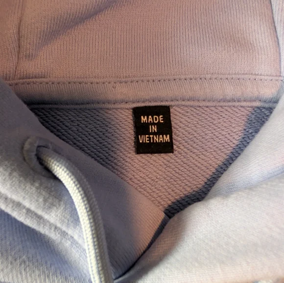 Alexander McQueen McQ Womens Cropped Hoodie Sweatshirt Light Blue Black Sz XS - Picture 9 of 13